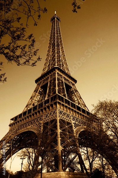Fototapeta Vintage Eiffel Tower (Paris, France)
