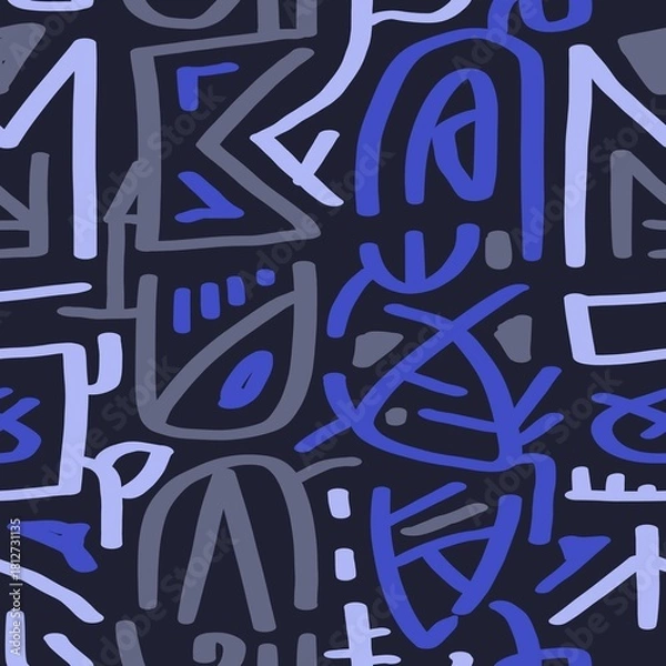 Obraz Doodle abstract ethnic pattern. tribal seamless pattern .illustration.