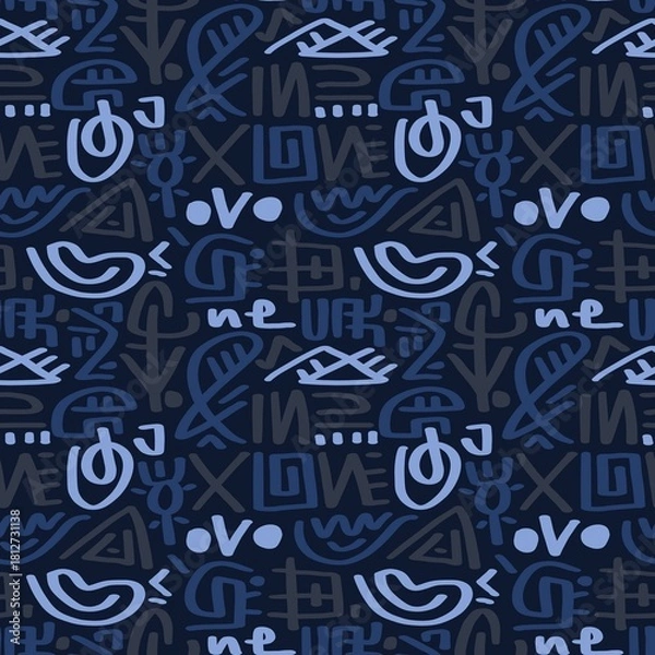 Obraz Doodle abstract ethnic pattern. tribal seamless pattern .illustration.