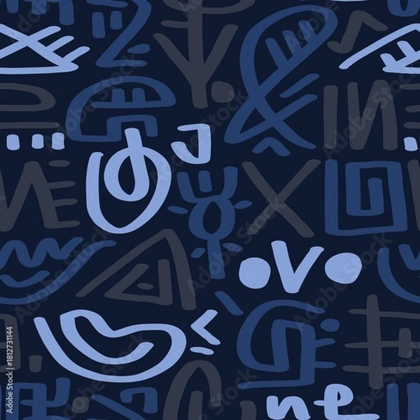 Obraz Doodle abstract ethnic pattern. tribal seamless pattern .illustration.