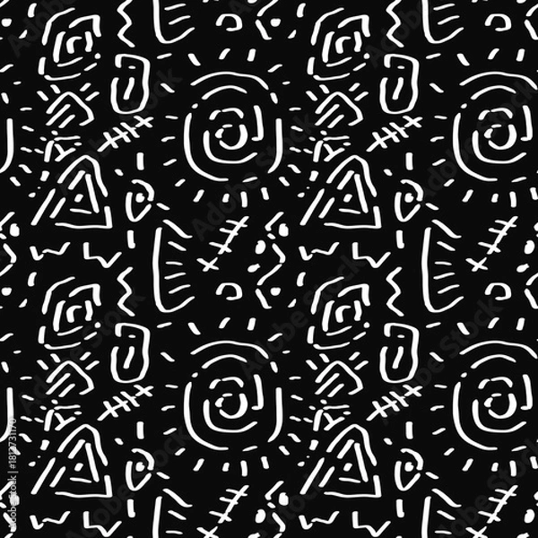 Obraz Doodle abstract ethnic pattern. tribal seamless pattern .illustration.