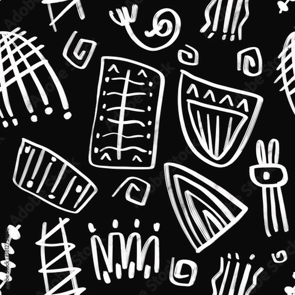 Obraz Doodle abstract ethnic pattern. tribal seamless pattern .illustration.