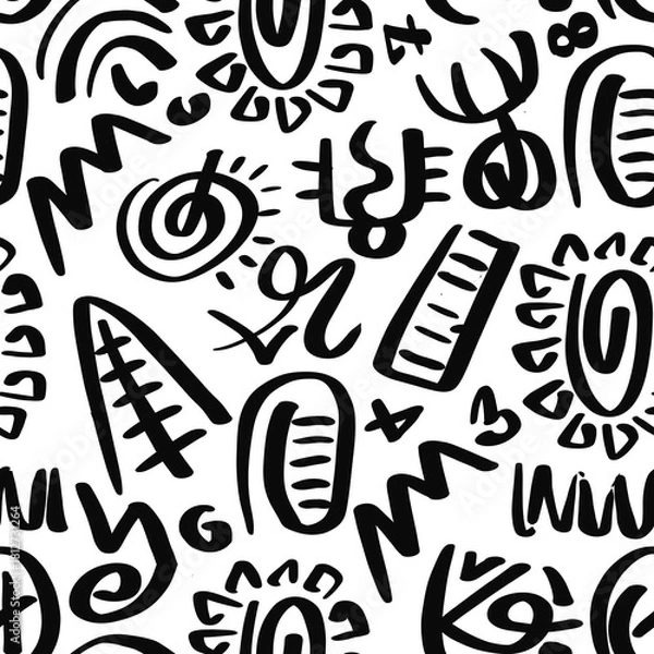Obraz Doodle abstract ethnic pattern. tribal seamless pattern .illustration.