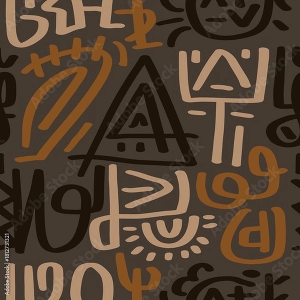 Obraz Doodle abstract ethnic pattern. tribal seamless pattern .illustration.