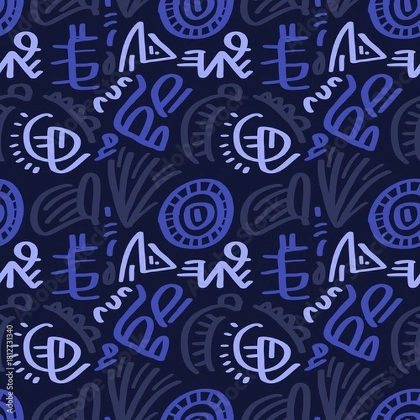 Obraz Doodle abstract ethnic pattern. tribal seamless pattern .illustration.