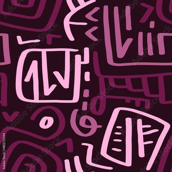 Obraz Doodle abstract ethnic pattern. tribal seamless pattern .illustration.