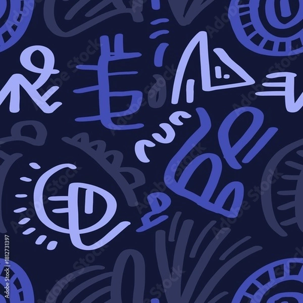 Obraz Doodle abstract ethnic pattern. tribal seamless pattern .illustration.