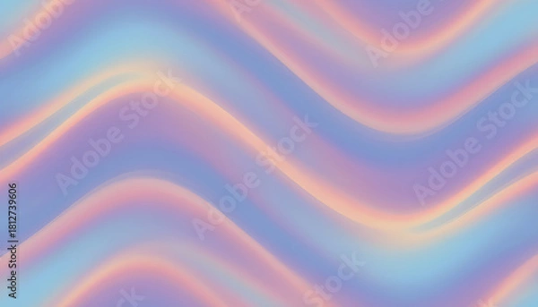 Obraz Soft Abstract Gradient Waves in Smooth Pastel Neon Minimalistic Style