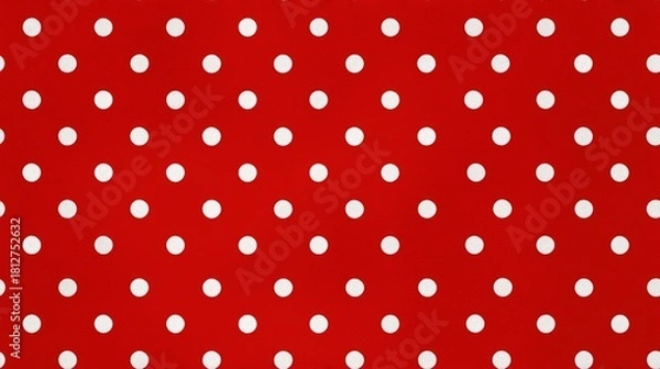 Fototapeta Seamless Red Polka Dot Pattern on White Background for Fashion, Marketing, and Graphic Design Projects - Cheerful and Contemporary Aesthetic for Various Creative Uses
