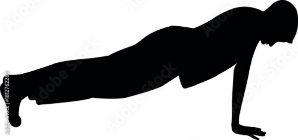 Fototapeta a boy making exercise, silhouette vector