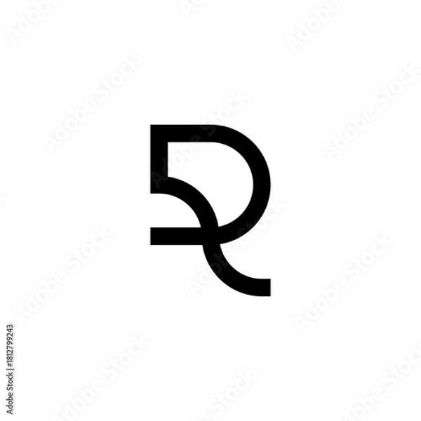 Fototapeta initial letter R monogram logo unique simple modern