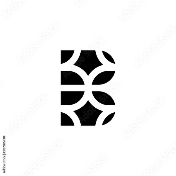 Fototapeta initial letter b unique abstract shape concept