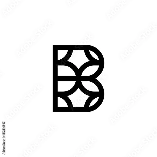 Fototapeta initial letter b unique abstract shape concept