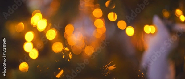 Obraz close up blurred background Christmas tree decorations