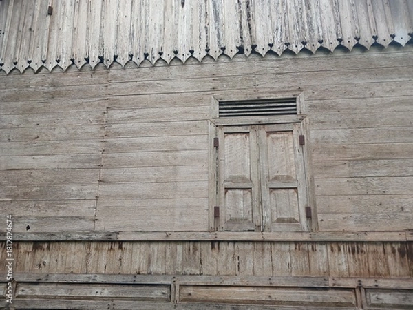 Obraz Old wooden window and Old Wall
