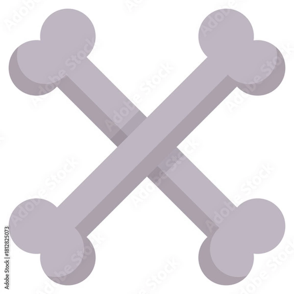 Fototapeta Crossbones icon isolated on white background.