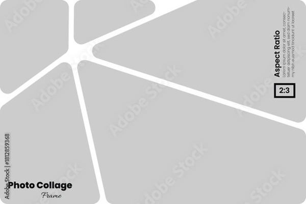 Obraz Creative abstract collage using smooth wedge frames in a vertical 2:3 aspect ratio