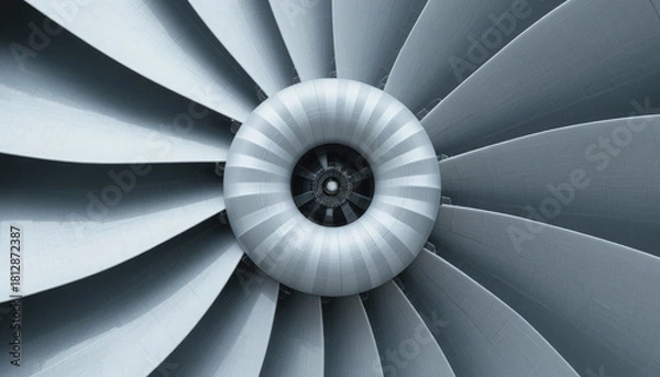 Obraz Airplane engine turbine close up aviation technology