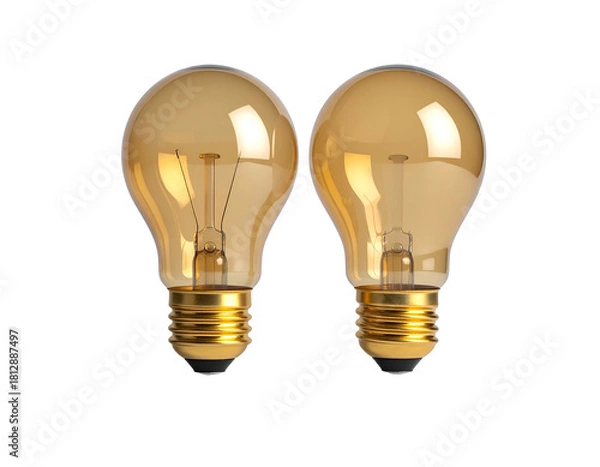 Obraz Two Edison-style amber glass light bulbs
