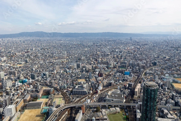 Obraz 大阪市の街並み 天王寺バイパス