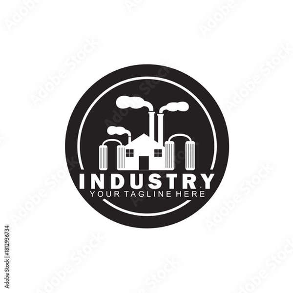 Obraz black and white industrial vector logo