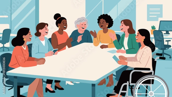 Obraz Diverse Women Collaborating in a Professional Meeting