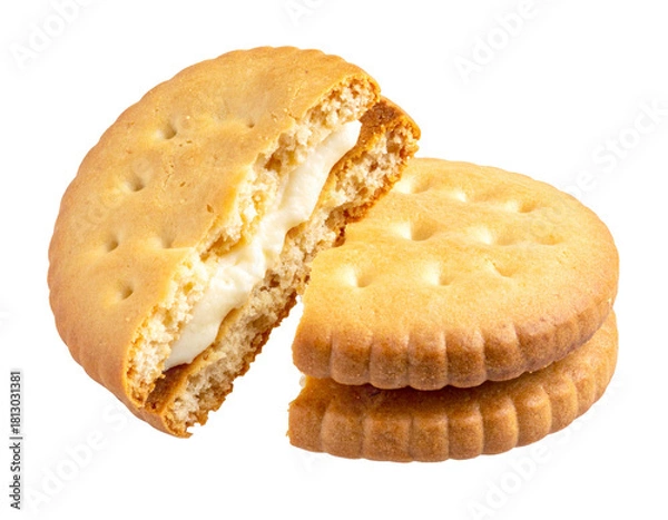 Obraz Crunchy Round Snack Biscuit Close-Up Isolated