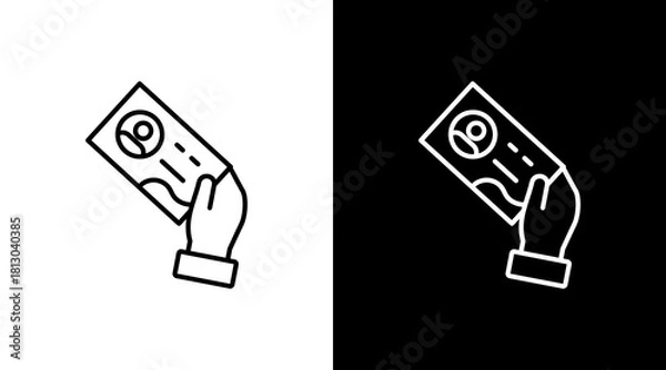 Fototapeta Identification Card White Icon Set Design