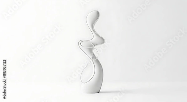 Fototapeta Elegant modern sculpture with fluid lines and minimalist aesthetic, perfect for contemporary decor