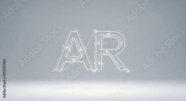 Fototapeta Futuristic AR concept with glowing neon lines and digital connections, representing innovation
