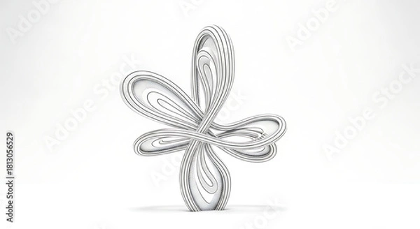 Fototapeta Abstract modern sculpture with flowing lines and elegant curves, perfect for design inspiration.