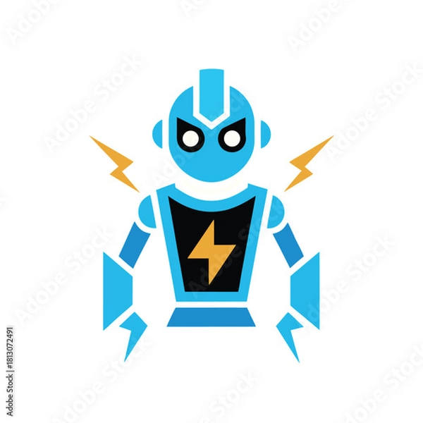 Obraz funny cartoon android with pencil