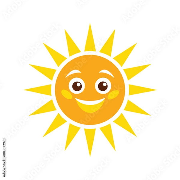 Obraz sun cartoon character with a smile