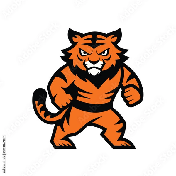 Obraz tiger cartoon isolated on white