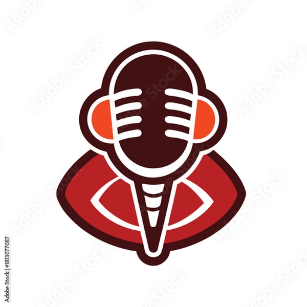 Obraz retro microphone vector illustration