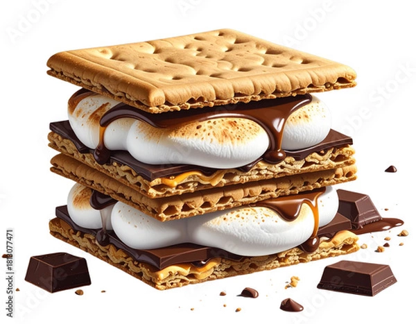 Fototapeta  Orange cake on white isolated on clear png background and transparent background. Bakery and pastry concept for cafe and restaurent, AI generative 