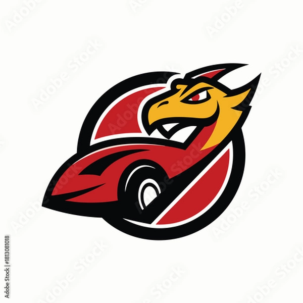 Obraz red racing car vector