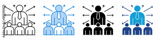 Obraz Leadership icon set multiple style collection