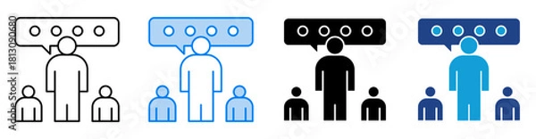 Obraz Briefing icon set multiple style collection