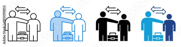 Obraz Partnership icon set multiple style collection