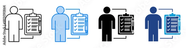 Obraz Task List icon set multiple style collection