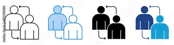 Obraz Relationship icon set multiple style collection