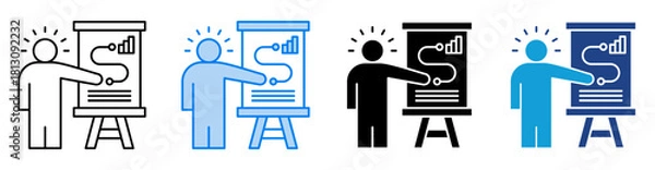 Obraz Presentation icon set multiple style collection