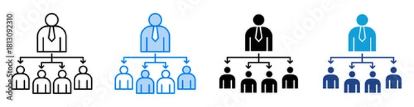 Obraz Organization structure icon set multiple style collection