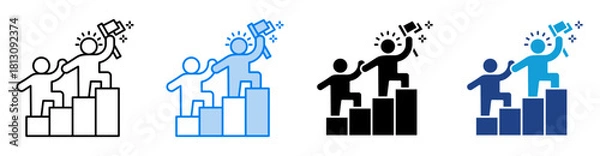 Obraz Leadership icon set multiple style collection