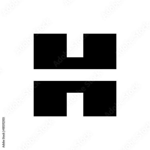 Obraz Letter H logo. Logo design. Template elements. Geometric abstract logo