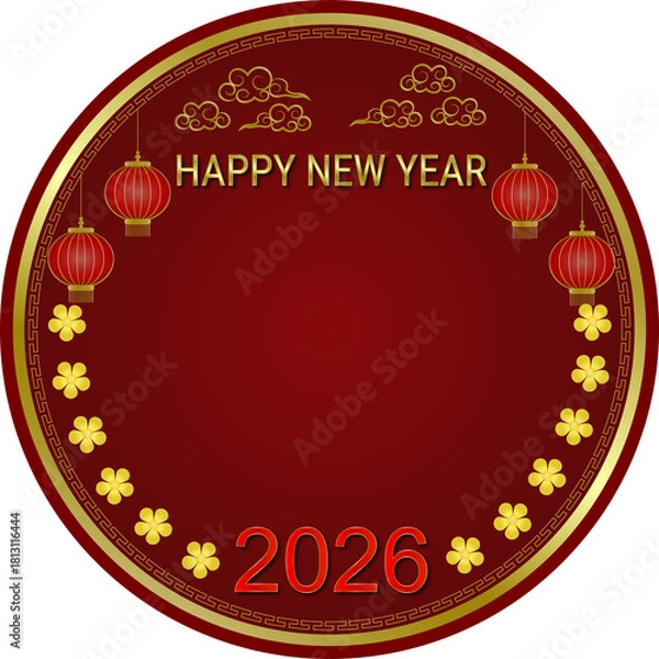 Fototapeta New Year Festival, Greeting Card, Bless, 
Happiness, Celebrate, Send Happiness