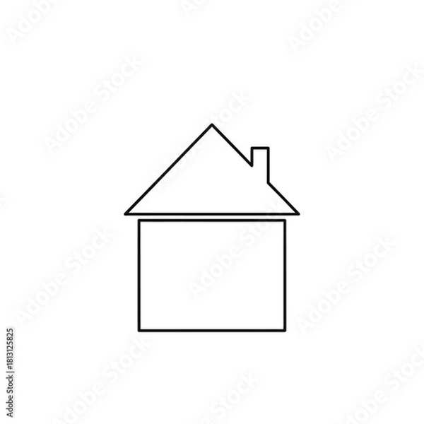 Obraz Simple House Outline Icon Representing Home and Real Estate.