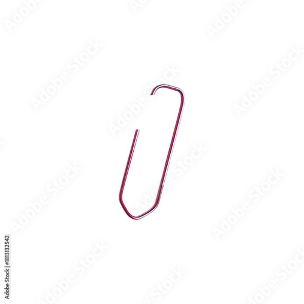 Fototapeta Angular Rose Red Paperclip Isolated PNG -Luxury Stationery