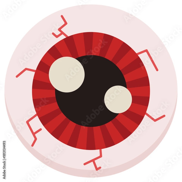 Fototapeta Eye flat vector icon isolated on white background.